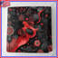 Couvre-lit rouge à motif floral-123423364