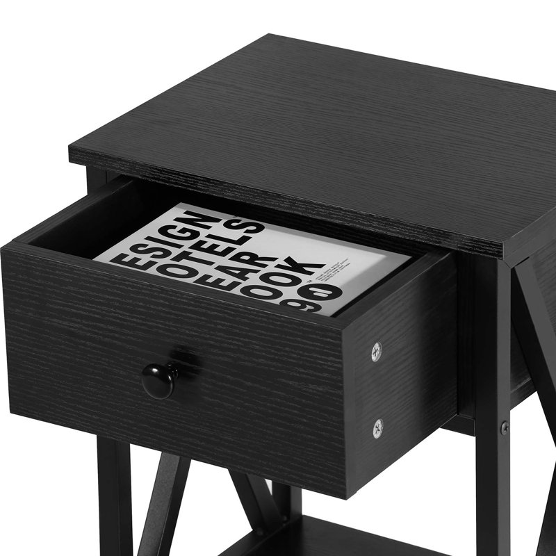 Adelmar with Storage, 21.69" H x 15.79" W x 11.81" D, Black