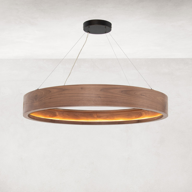 Baum 1 - Light Chandelier, 25" H x 48.5" W x 48.5" D, Dark Walnut