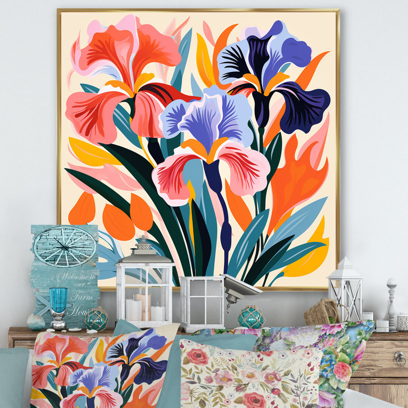 Art mural Henri Matisse, Cadre flottant doré, H 16 po x l 16 po x P 1 po