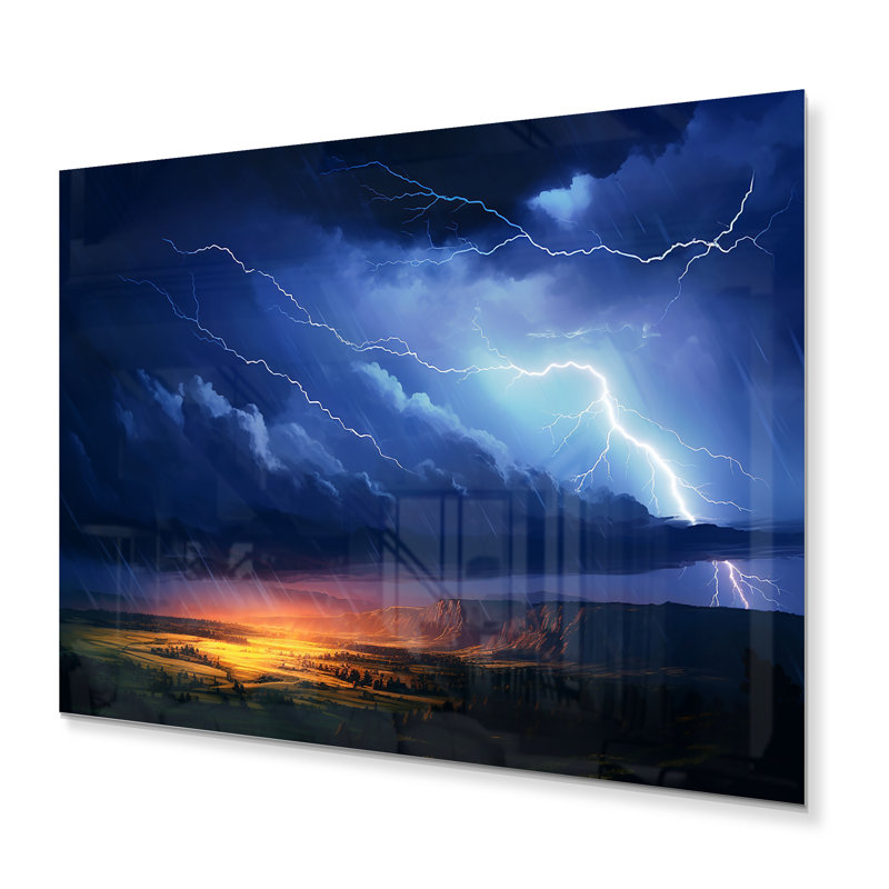 Dramatic Thunderstorms I - impression sans cadre sur métal, H 12 po x l 20 po x P 1 po