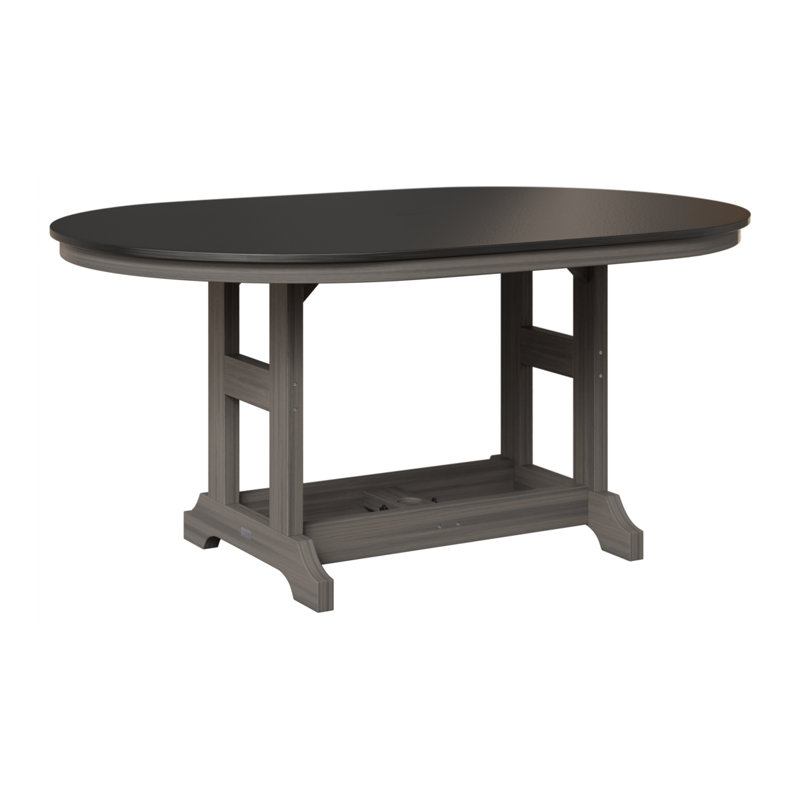 Table de bar Berlin Classic, Gris côtier, H 35,5 po x l 64 po x P 44 po, Noir martelé