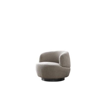 Mink Boucle Swivel Accent Chair