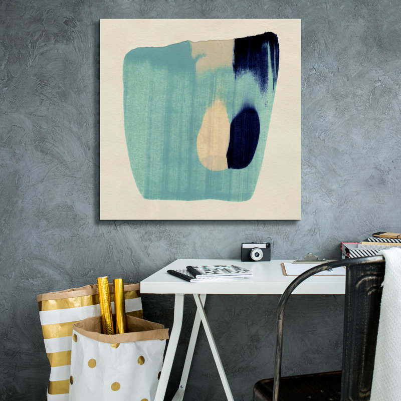  «Teal Swipe 1» par Emma Caroline, art mural sur toile, 26 po x 26 po