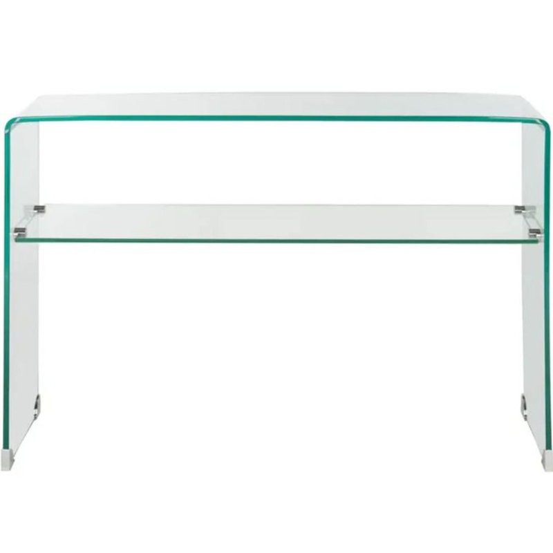 Clear Shelf Console Table
