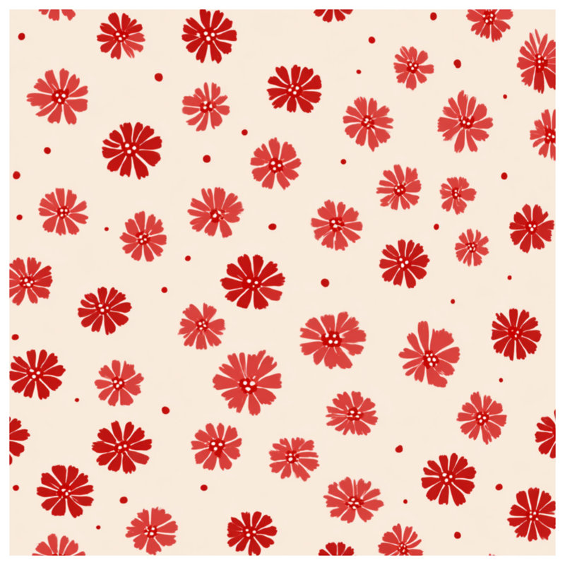 Couvre-lit matelassé à motif floral rouge toutes tailles, Lit simple