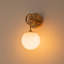 Applique murale 1 lumière en forme de globe en verre opale rétro
