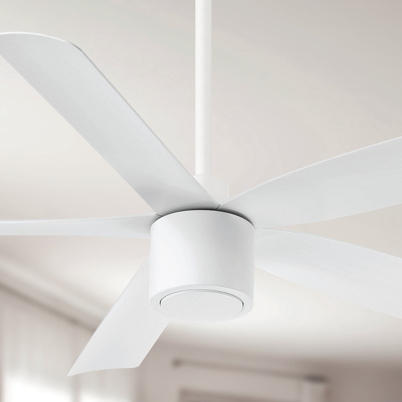 RAVIAN 5-Blade Ceiling Fan With Remote - (No Light), 52", Matte White