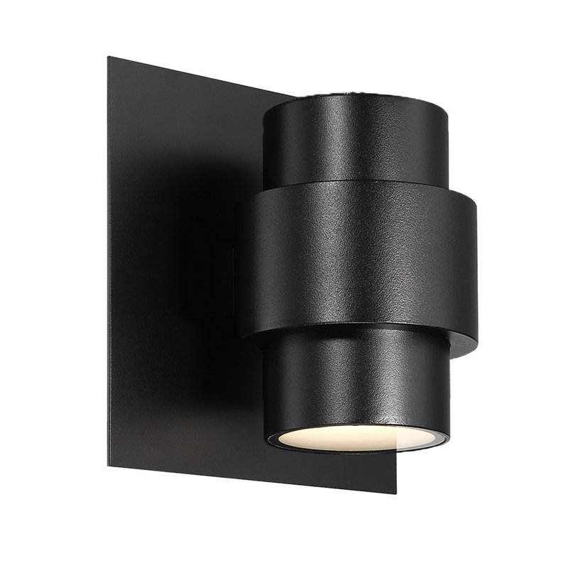 Barrel LED Wall Light, Black, 6.25" H x 5.13" W x 6.25" D