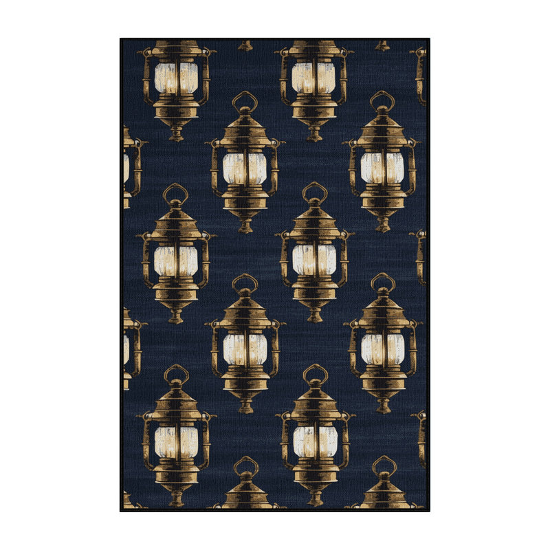  Tapis nautique avec lanternes lavables, Rectangulaire 2 pi x 3 pi