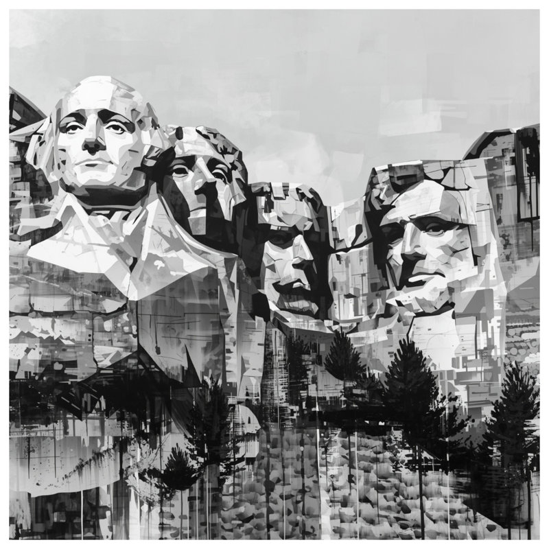 Édredon Mount Rushmore Illustration, Queen