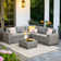 Baili 5 - Person Outdoor Wicker Sectional Seating Group with Cushions, Modern Modular Rattan Conversation Set, Patio Furniture Set with Wide Armrest