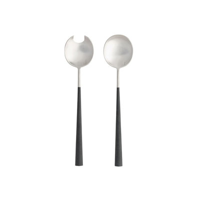 Mito 2 Piece Stainless Steel (18/10) Wood Stainless Steel Salad Servers