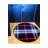 Navy Blue Red Plaid Patterned Woven Base Decorative Carpet-1885245600