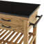 Chariot de cuisine en bois à 4 tiroirs et 2 tablettes avec poignées en métal noir et plateau en marbre-55865884-55865885