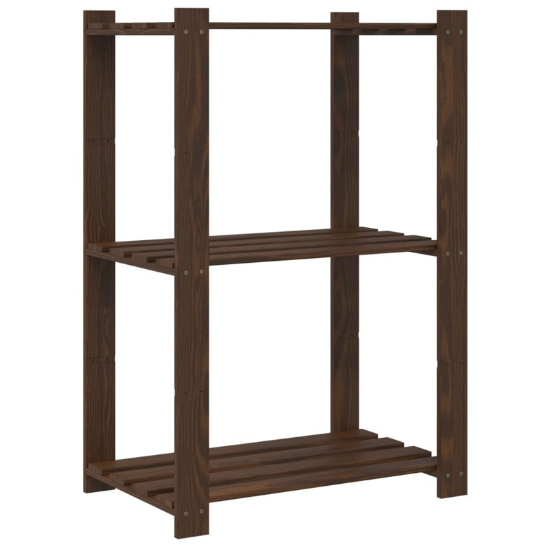 Geoffroy Steel Shelving Unit, 90cm H x 60cm W x 38cm D, Brown