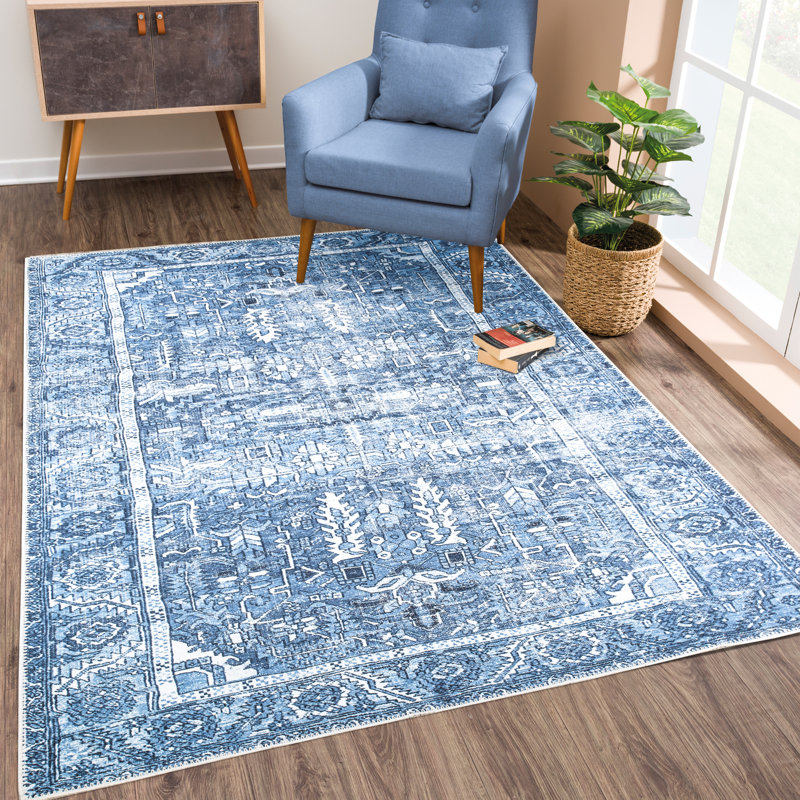 Dewann Washable Oriental Indoor Rug, Rectangle 6' x 9'