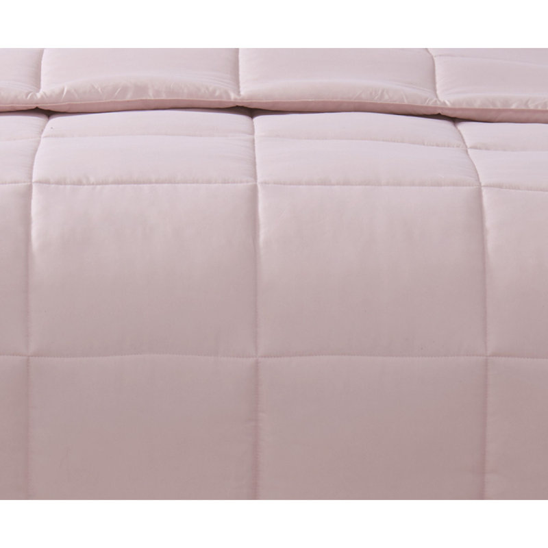 Everyday Polyester Baffle Box Stitch Comforter, Twin XL Comforter + 1 Standard Sham, Blush