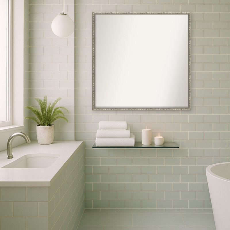 Miroir mural de salle de bain Pearce, Belvédère argenté