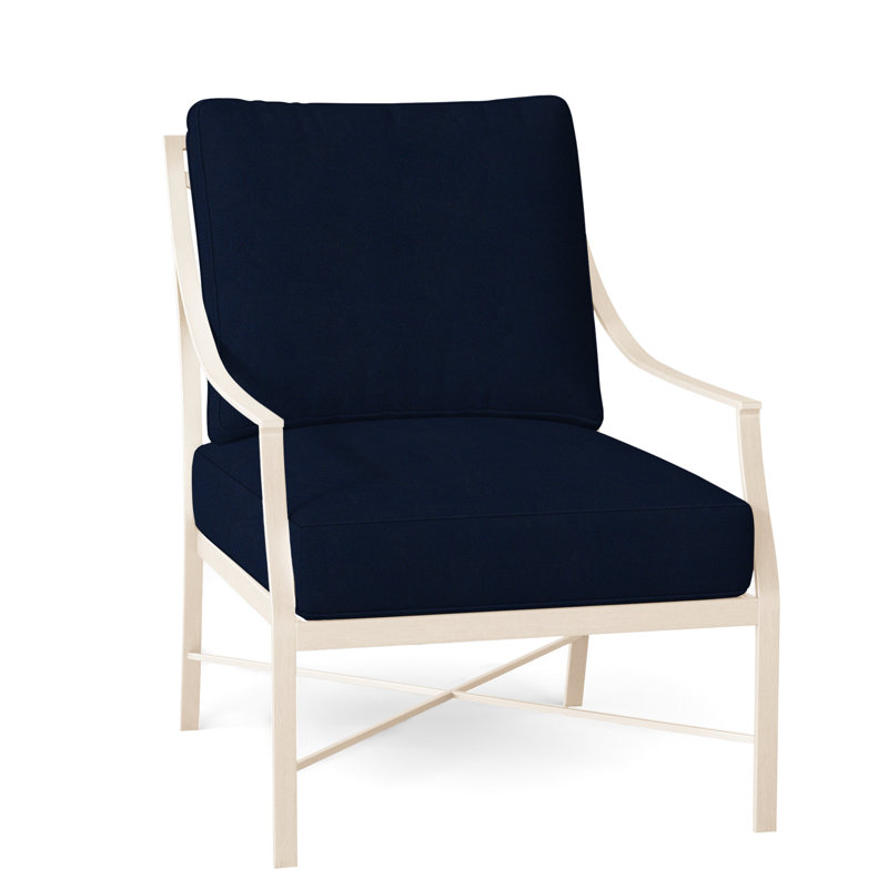 Monaco Aluminum Lounge - Chalk, Chalk, Welt, Indigo Velvet