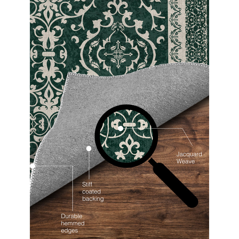 Rectangle Chair Mat with Straight Cut Edge for Firm Surfaces, 48" W x 72" L, Emerald