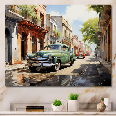 Cuba Havana Vieja Timeless - Transportation Canvas Wall Art