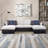 Nibal Beige and Black Upholstered Sectional