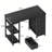 Home Office Desk with 4 Fabric Drawers,Writing Desk with Spacious Storage Shelves, Corner Desk for Small Spaces,Black-1858924452