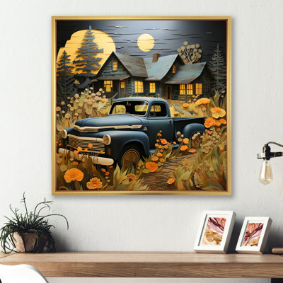 " Yellow Pickup Truck Rustic Rides III "