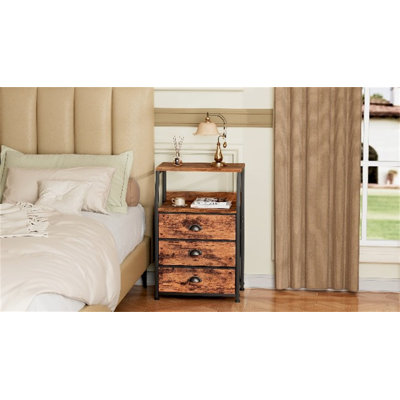 Table de chevet, grande commode 4 tiroirs pour la chambre à coucher