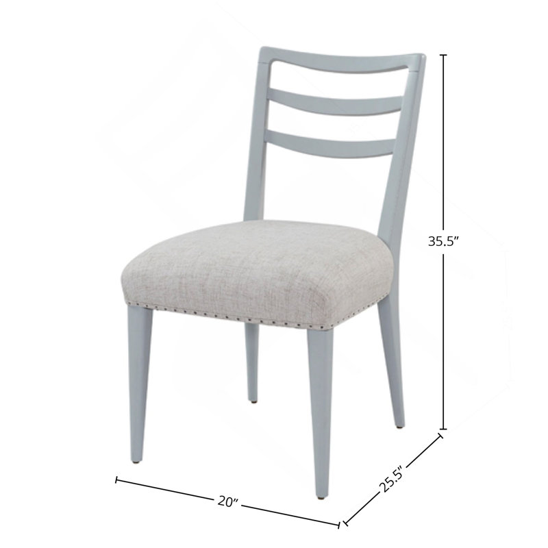 Ensemble de 2 chaises de salle à manger Ladderback, Bleu clair