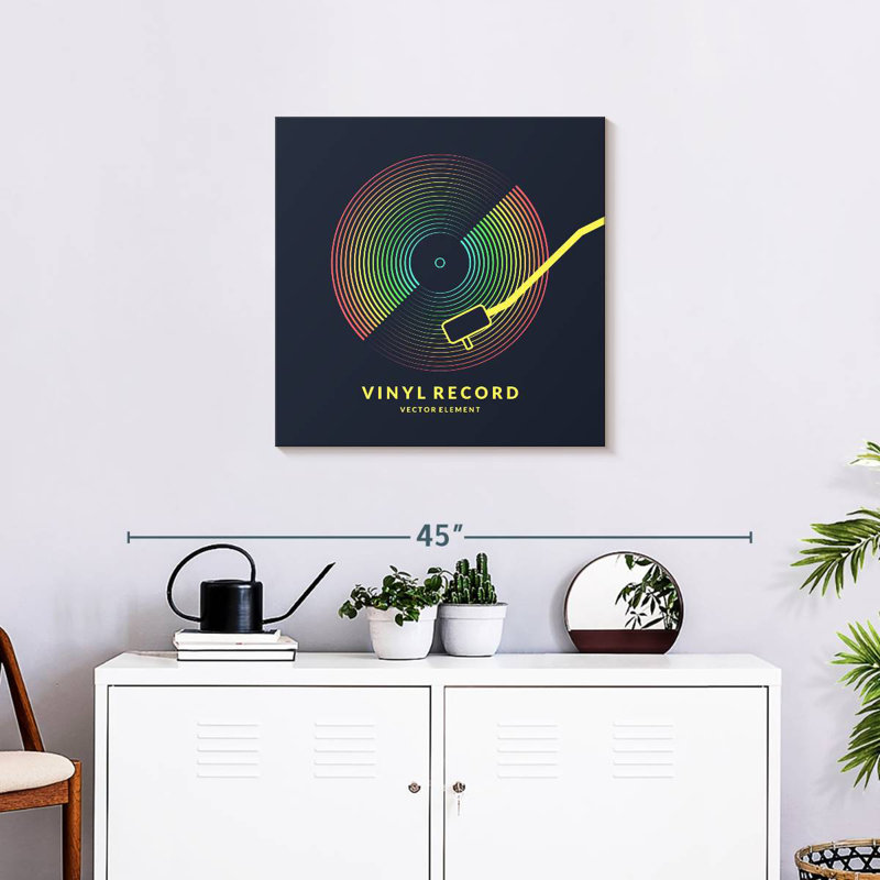 Abarca Rainbow Vinyl Record, 24" H x 24" W