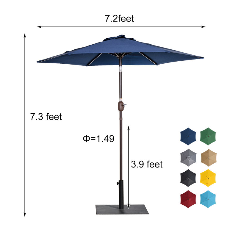 Parasol de marché 7,2 pi Seegmiller, Bleu marine