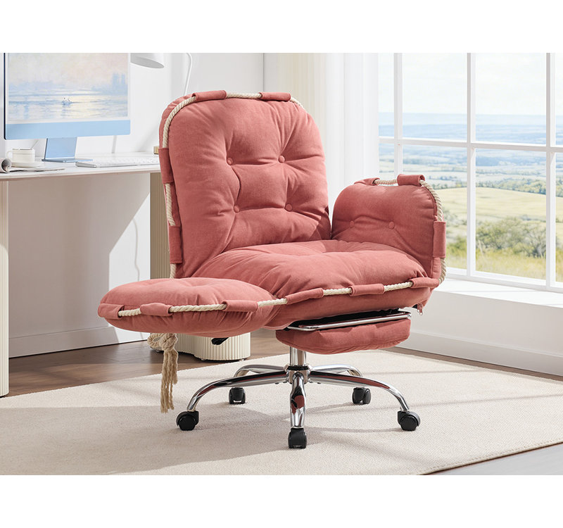 Chenille Criss Cross Chair, Pink