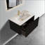 Meuble-lavabo flottant rayé en chêne brossé 30 po avec lavabo en céramique blanche, meuble-lavabo pour salle de bain moderne, lavabo une pièce sans drain