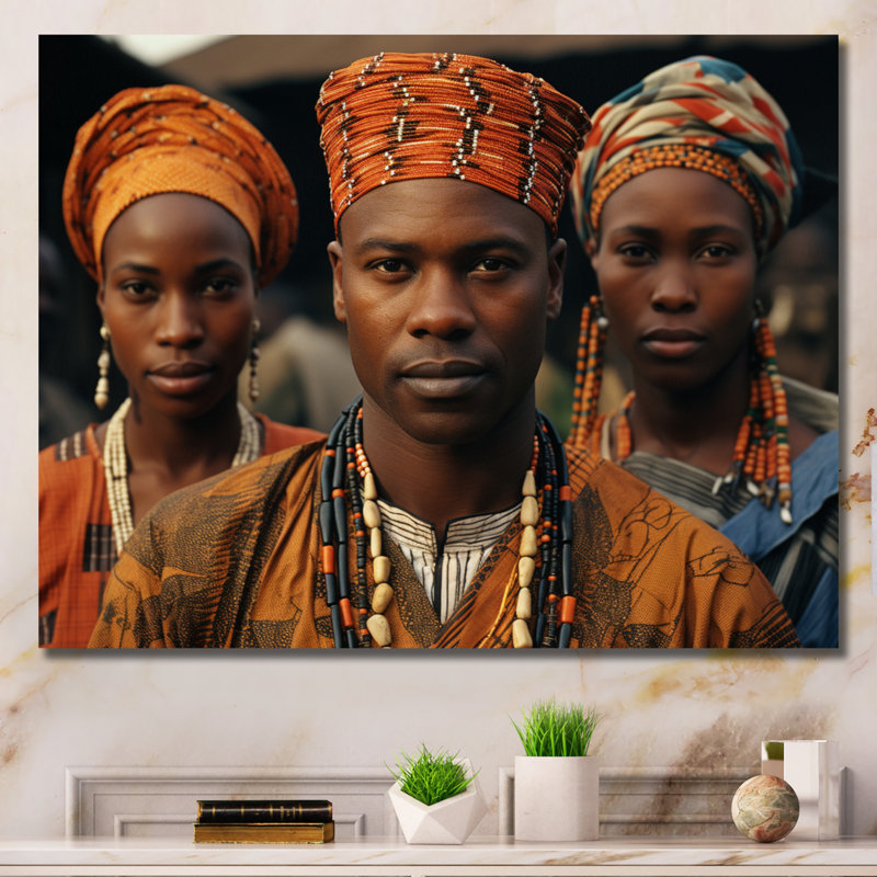 «Chizuko African Tribes», impression sur toile, H 16 po x l 32 po x P 1 po, Toile tendue
