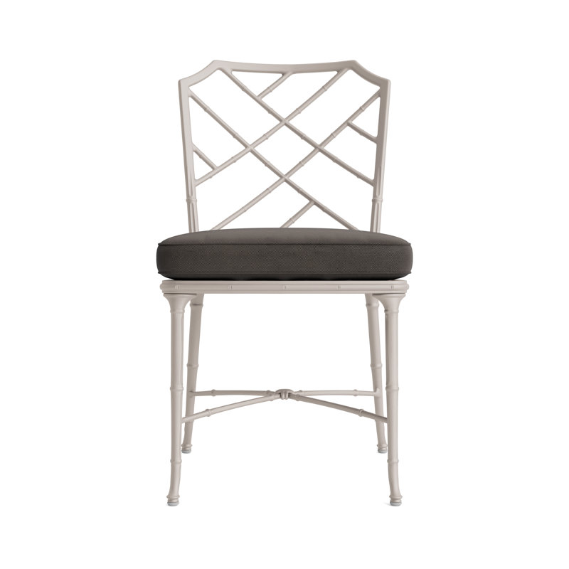 Calcutta Outdoor Dining Side Chair, Fusion Charcoal, Brown, Dove Smooth