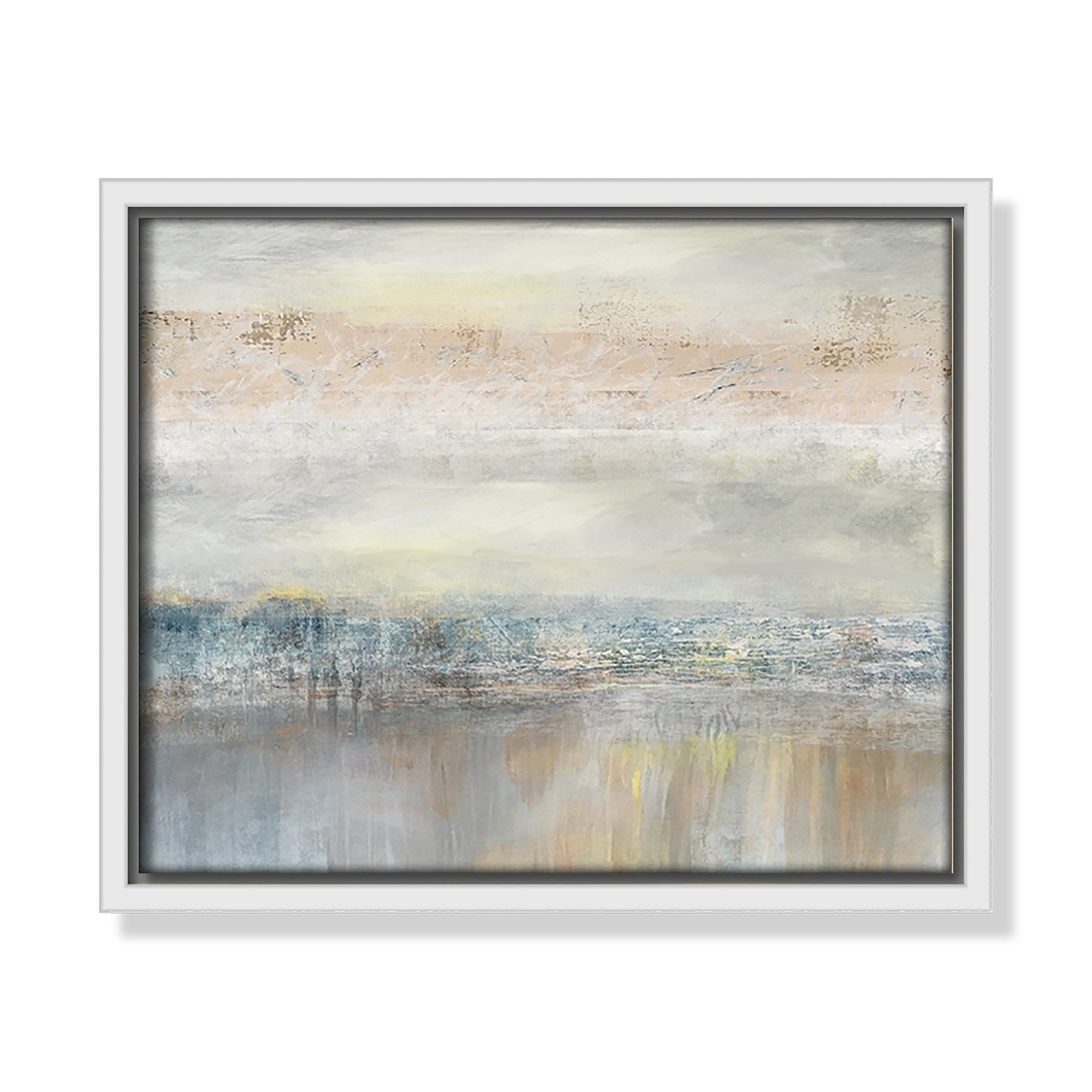 From A Distance by Nan - Painting Print, 9.5" H x 11.5" W, Picture Framed Canvas, Black