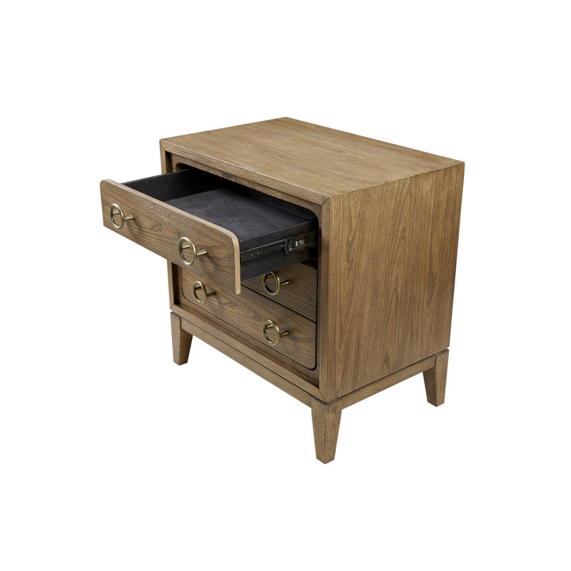 3 Drawer Nightstand With USB In Latte Finish