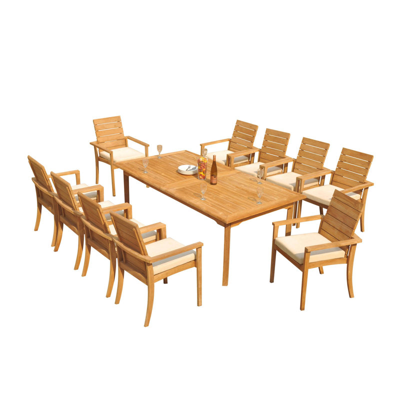 Algrave 10 - Person Teak Wood Patio Dining Set with