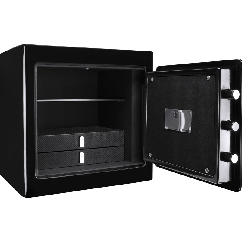 Coffre-fort 1,01 pi³ noir - pour chauffer et boîte d'accès non autorisé avec capteur de mouvement à DEL et intérieur