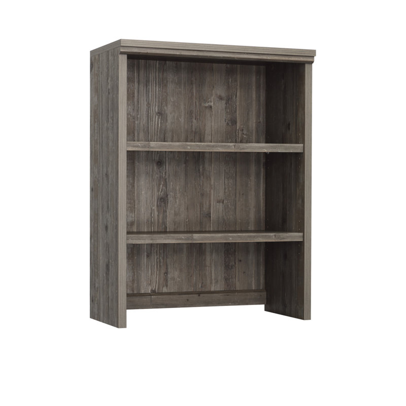 Library Hutch, Brown Finish, 30.62" H x 30.94" W x 15.46" D, Dark Brown