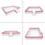Structure de lit de jour rembourré avec clôture et escalier (rose et blanc)-1586990998