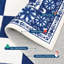 Tapis de Noël à carreaux 8 x 10 po, tapis lavable antidérapant à poils courts pour salle à manger, bleu-1020649703-1020649704