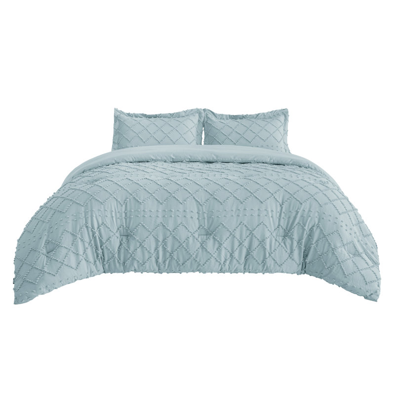 Bedsure Embroidered Tufted All-Season Comforter Set (Set of 3), Queen Comforter + 2 Standard Shams, Ivory