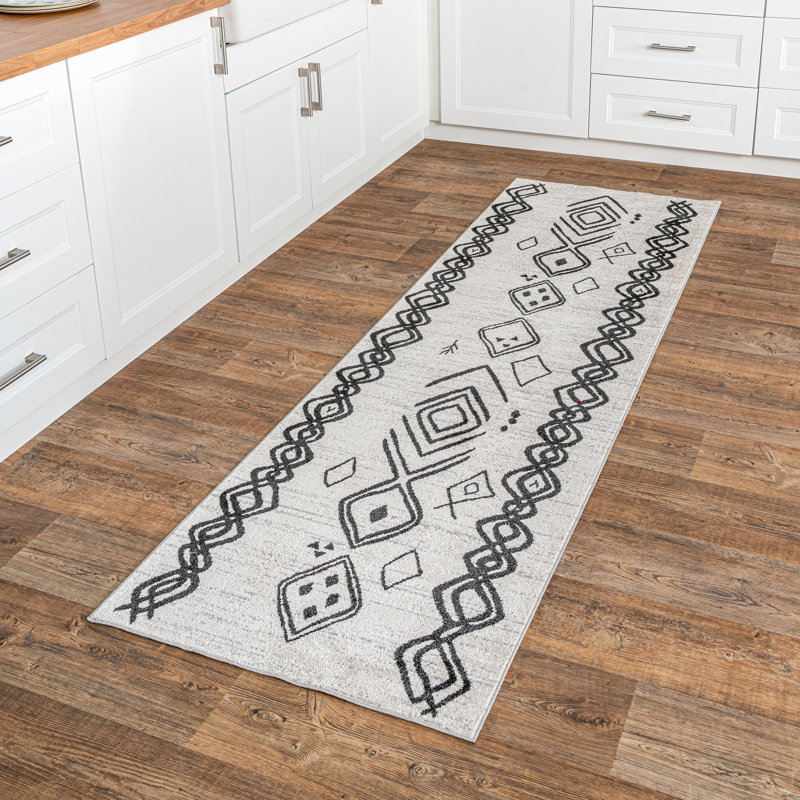 Tapis marocain transitionnel Janelle SpinClean, Tapis de couloir 2 pi 8 po x 8 pi