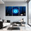 Vortex océan avec étoiles et coquillages, ensemble de 3 impressions sur toile-1042809509