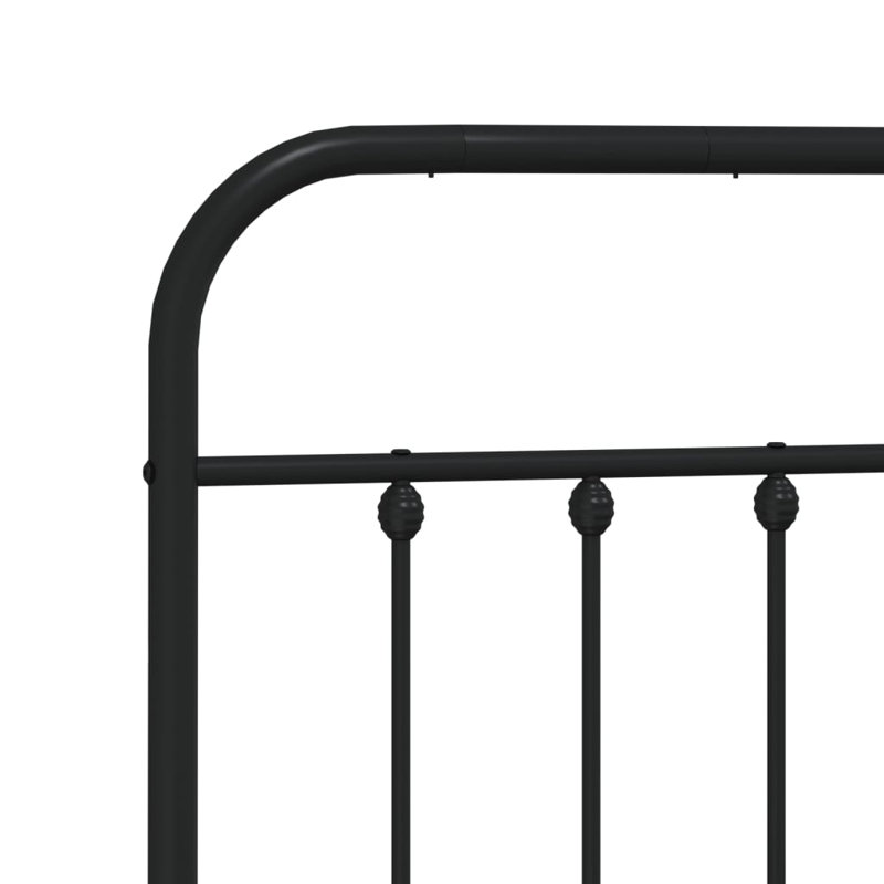 Brender Metal Bed Frame with Headboard & Slats, No Mattress, Easy Assembly, Black, King