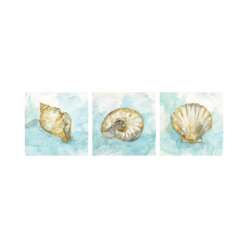 «Biscayne Treasure Triptych», ensemble d'art mural sur toile tendue (ensemble de 3)