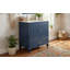 Meuble-lavabo 30 po avec lavabo style rétro, espace de rangement multifonctionnel, tablette de porte, porte à fermeture douce, bleu